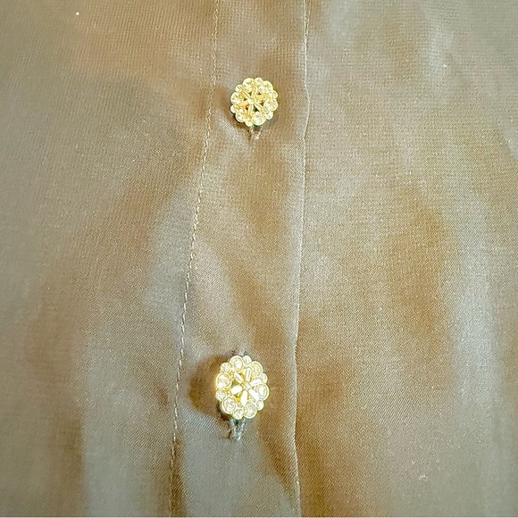 Black Sheer Blouse with Faux Fur Cuffs - Picture 5 of 8